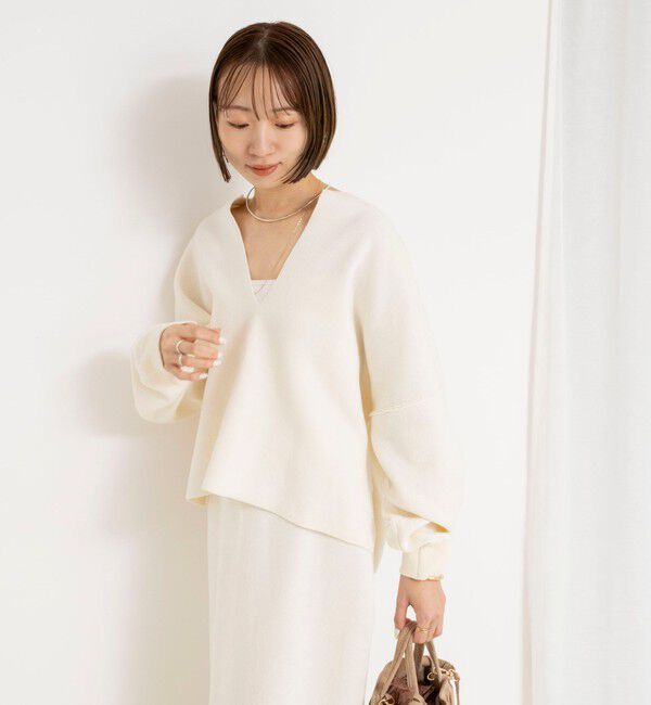 NOLLEY'S「《手洗い可能》《アンサンブル対応》スウェットライクニットプルオーバー」|ニット・セーター|