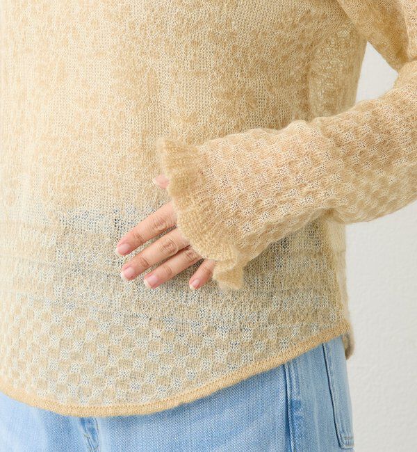  「【a Nice （ア ・ニース）】モヘヤジャカードニット」|ニット・セーター|