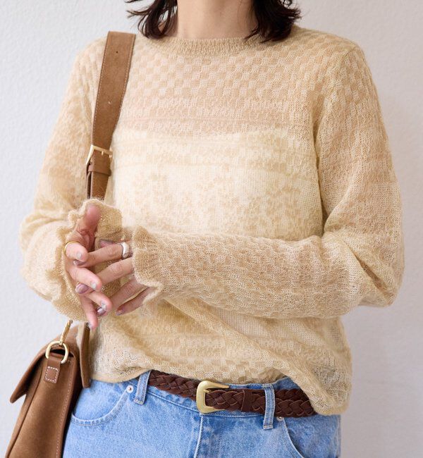  「【a Nice （ア ・ニース）】モヘヤジャカードニット」|ニット・セーター|