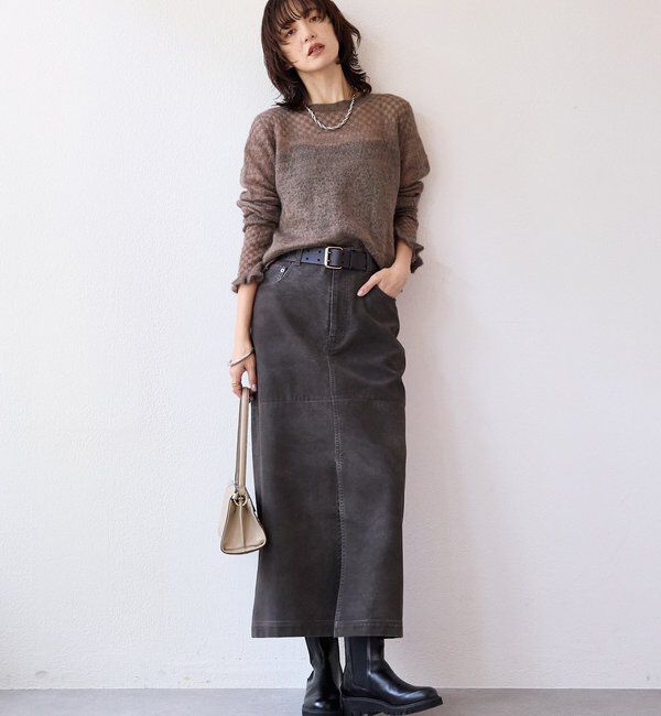  「【a Nice （ア ・ニース）】モヘヤジャカードニット」|ニット・セーター|