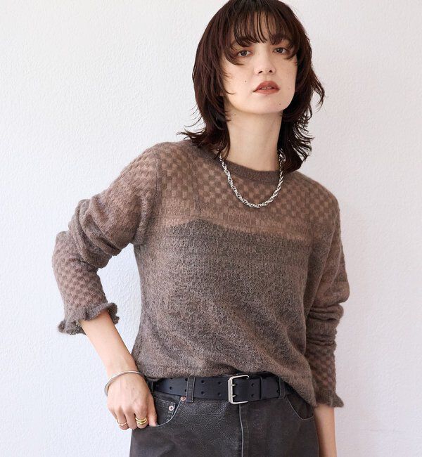  「【a Nice （ア ・ニース）】モヘヤジャカードニット」|ニット・セーター|
