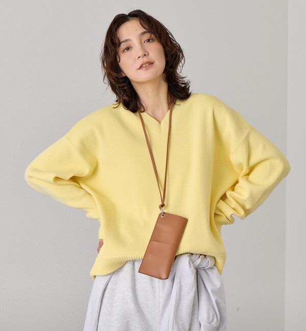  「予約【A・MONN.:.(アモン)】Vネックニットプルオーバー」|ニット・セーター|