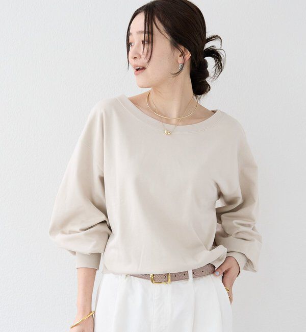  「予約【前後２way仕様】ボートネック2wayスウェット」|Tシャツ・カットソー|