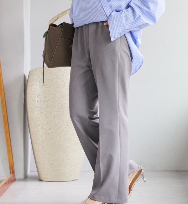  「予約【褒められシルエット】イージーフレアパンツ」|チノ|グレー