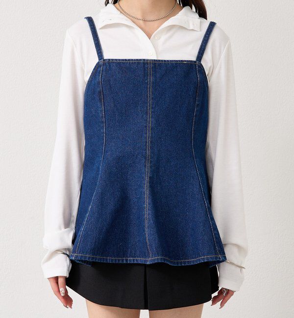  「ペプラムデニムビスチェ」|シャツ・ブラウス|
