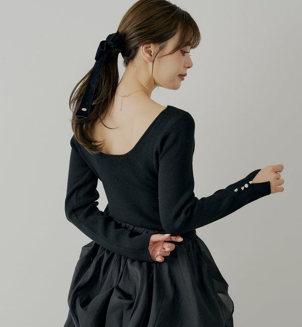  「【SALON by Chico】タックチュールドッキングロングワンピース」|ワンピース|