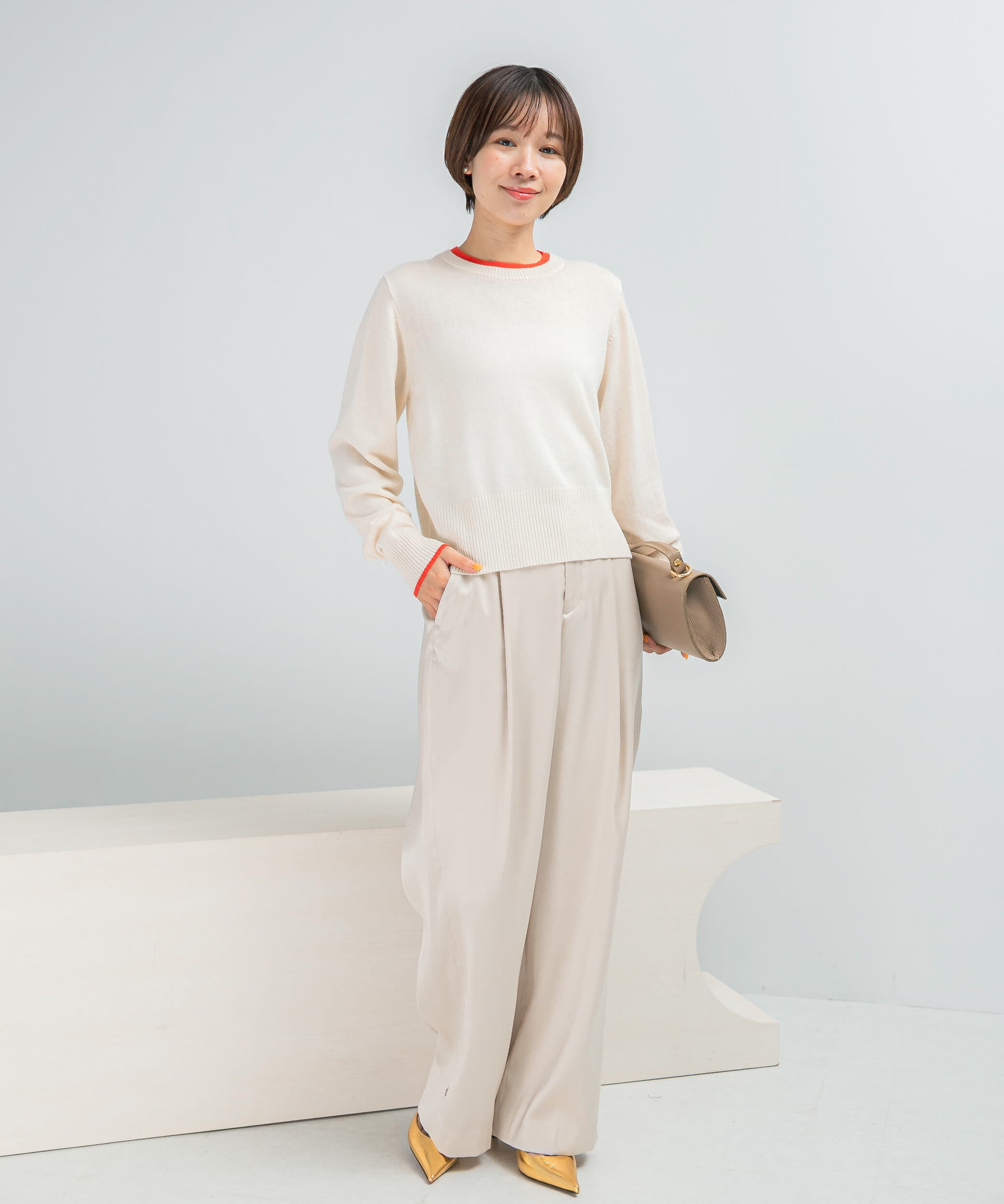 URBAN RESEARCH ROSSO「カシミヤ混バイカラーコンパクトニット」|ニット・セーター|