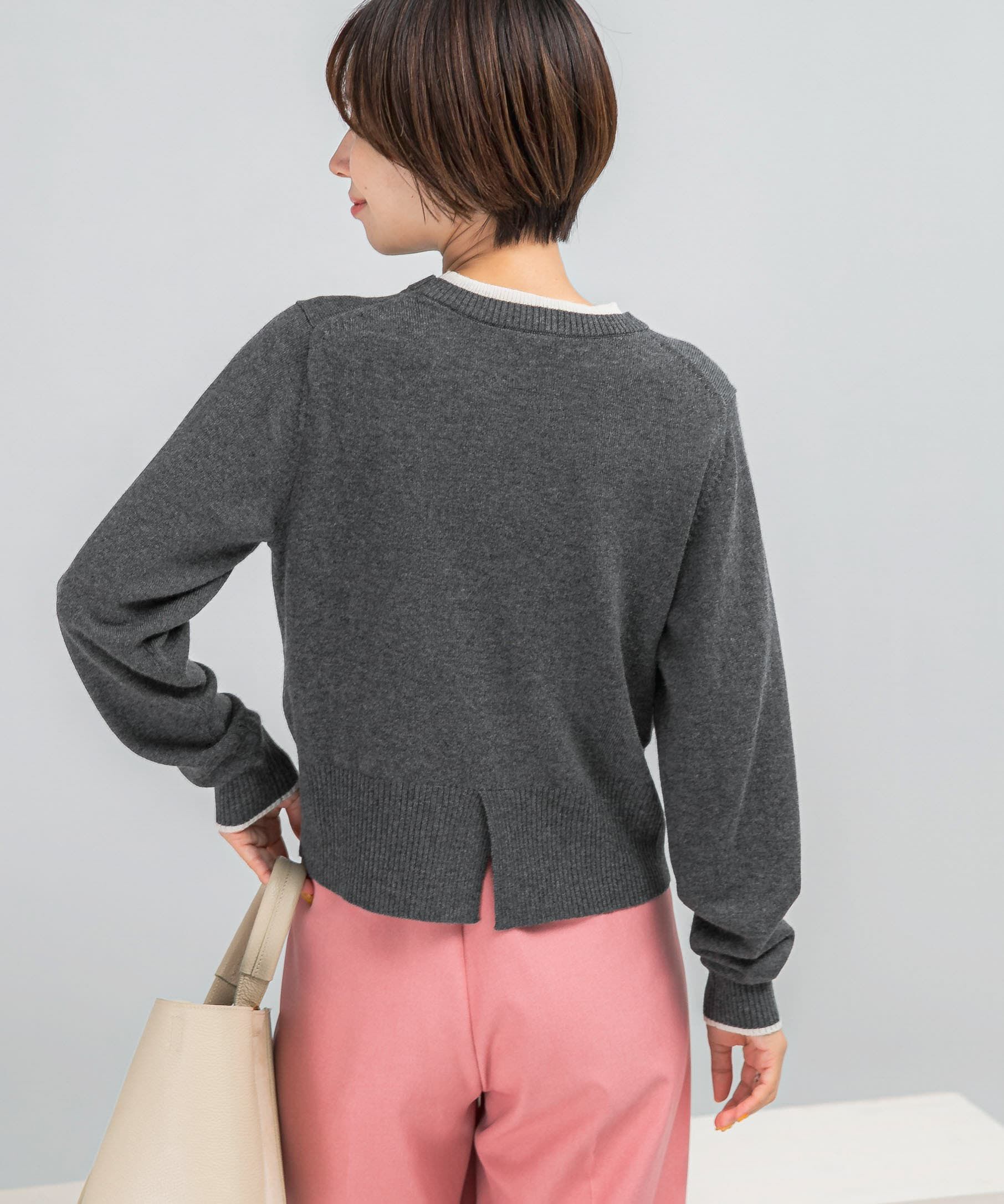 URBAN RESEARCH ROSSO「カシミヤ混バイカラーコンパクトニット」|ニット・セーター|