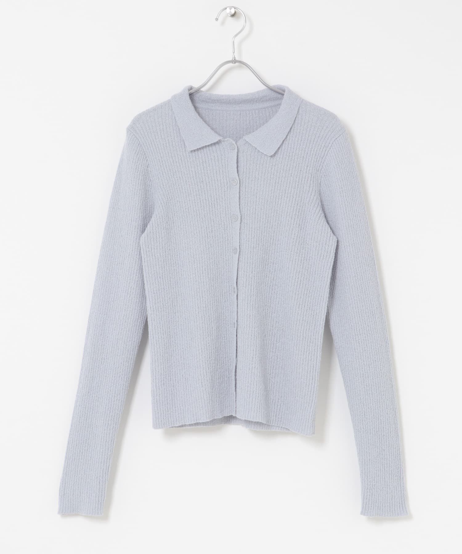  「『一部WEB限定カラー』ミニブークレレイヤードニットシャツ」|ニット・セーター|