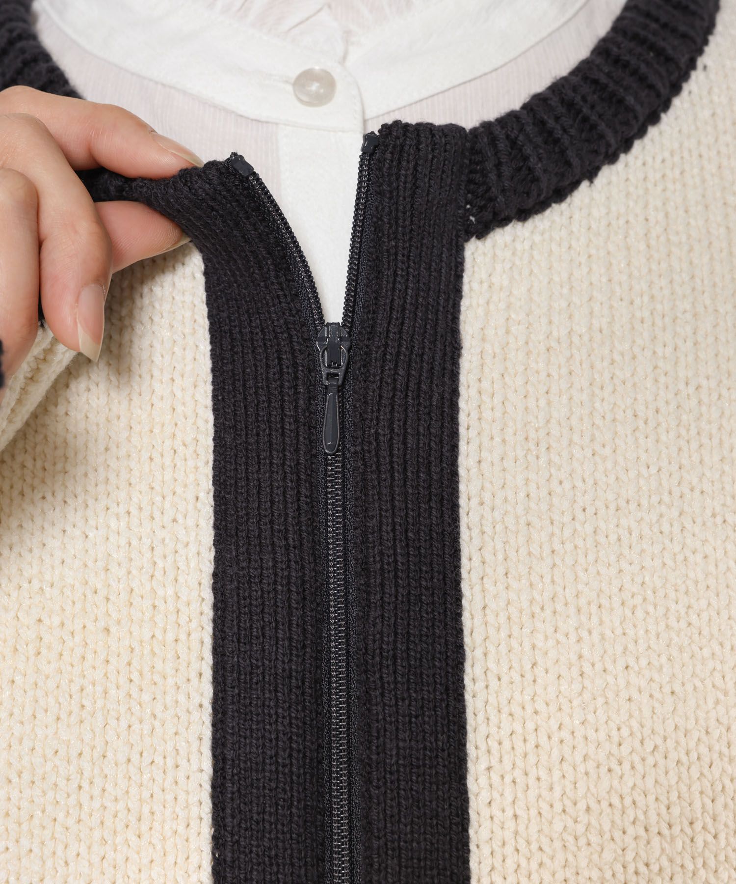 BABYLONE「クラシックバイカラーニット」|ニット・セーター|