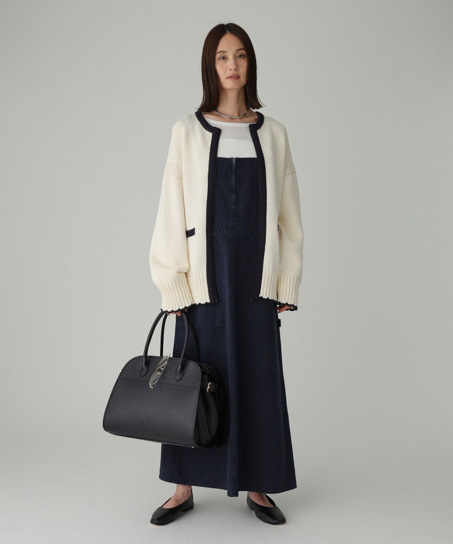 BABYLONE「クラシックバイカラーニット」|ニット・セーター|