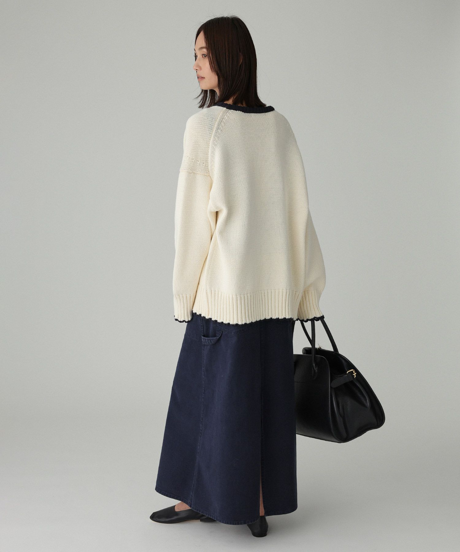 BABYLONE「クラシックバイカラーニット」|ニット・セーター|