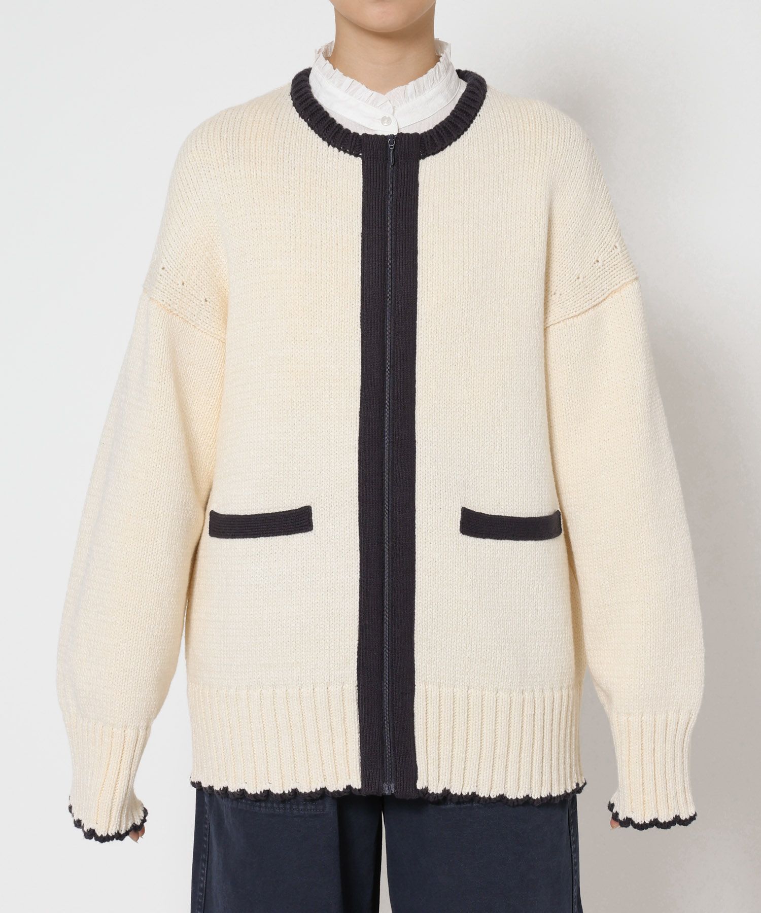 BABYLONE「クラシックバイカラーニット」|ニット・セーター|