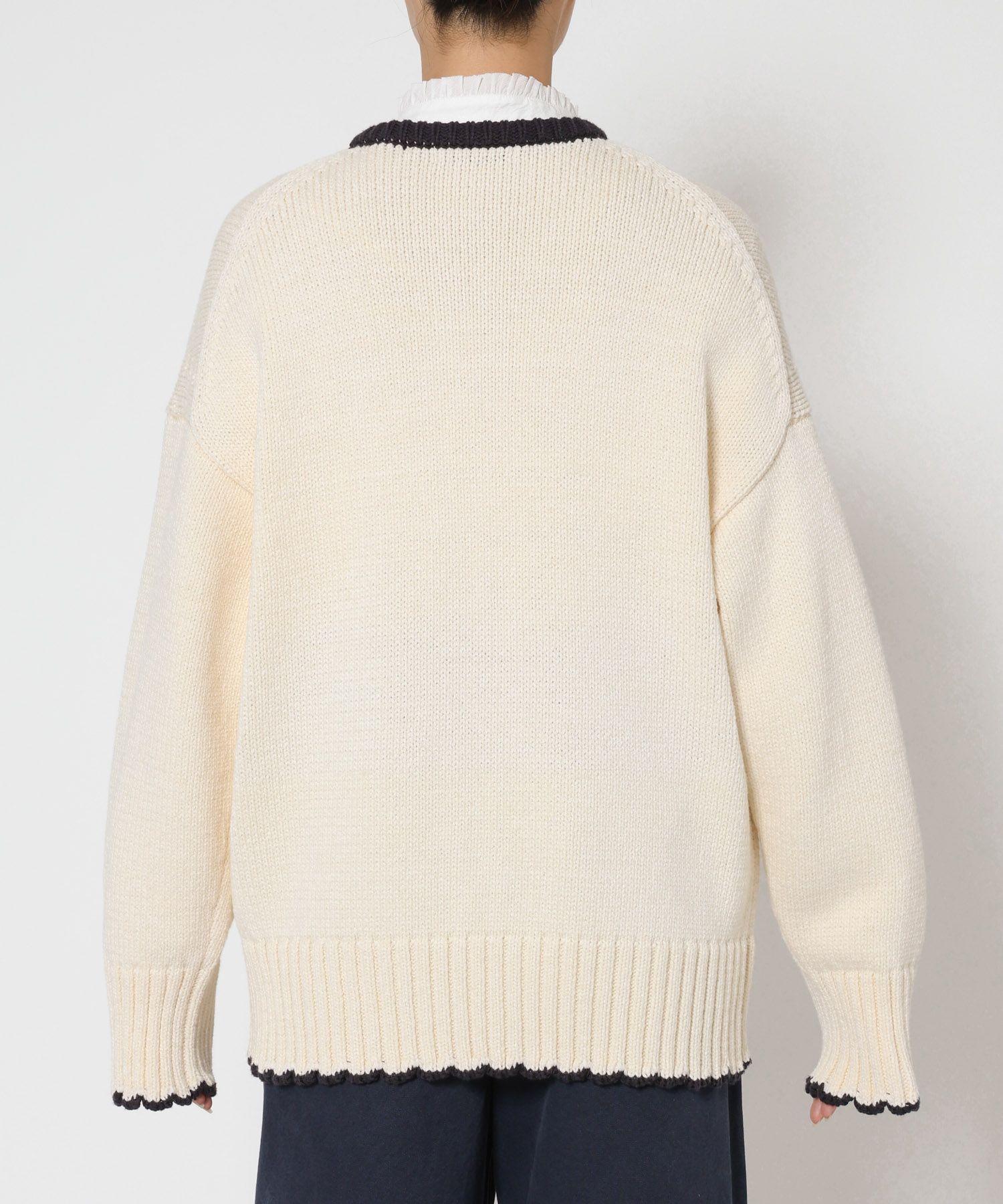 BABYLONE「クラシックバイカラーニット」|ニット・セーター|