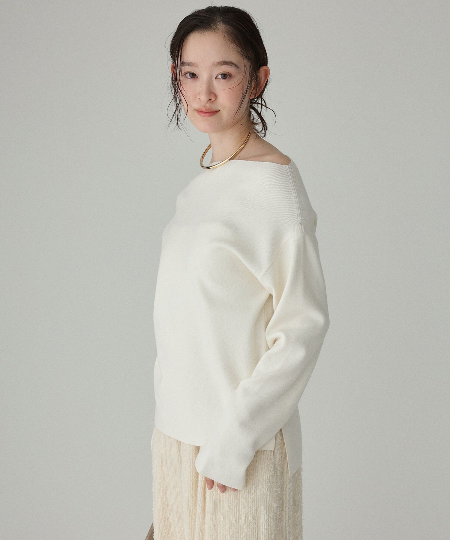 BABYLONE「COWOオフショルプルオーバー」|ニット・セーター|