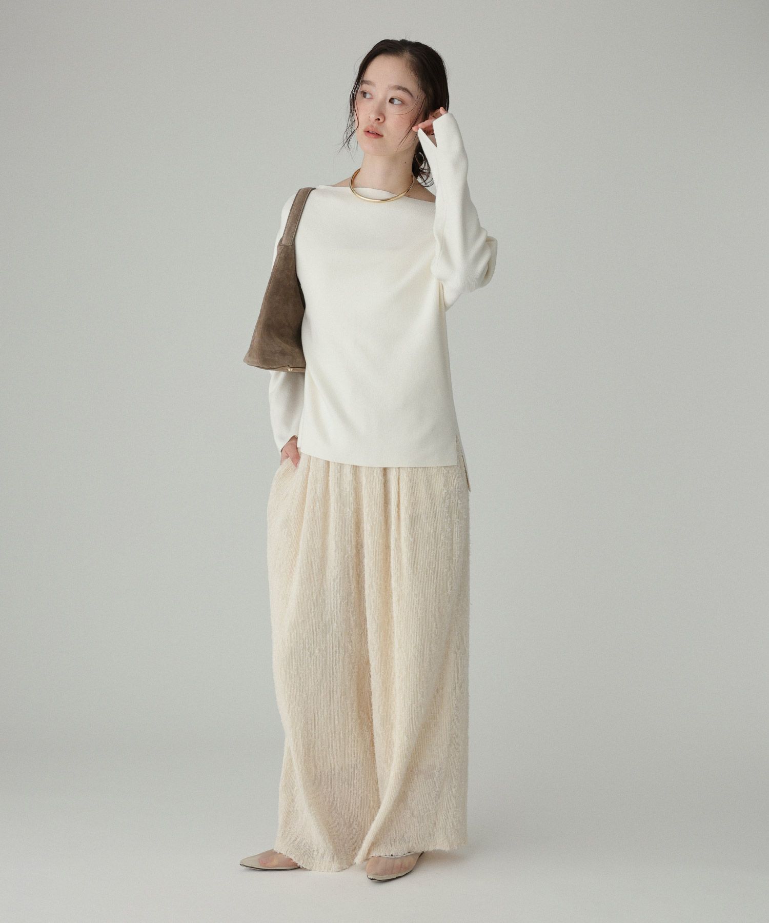 BABYLONE「COWOオフショルプルオーバー」|ニット・セーター|