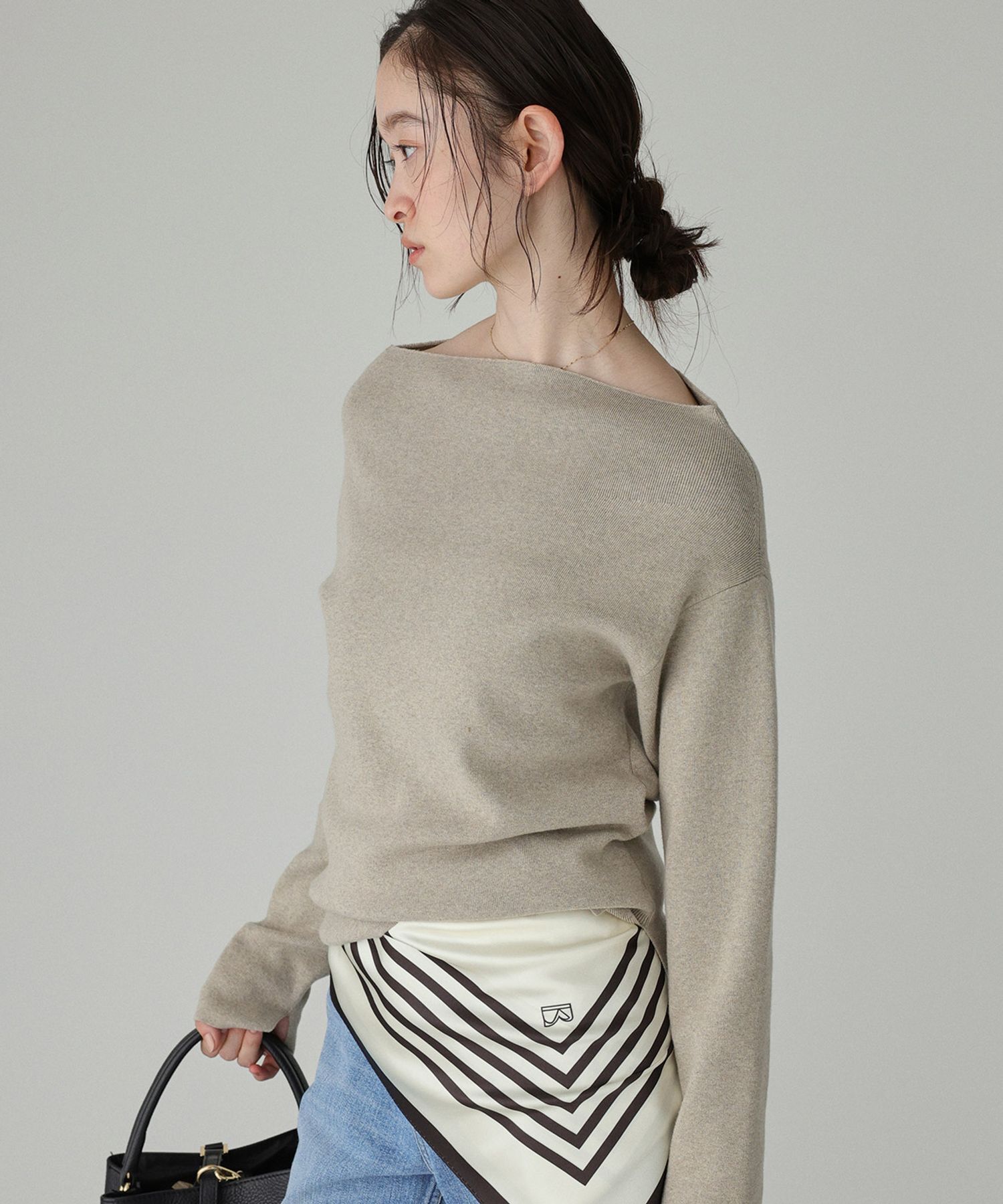 BABYLONE「COWOオフショルプルオーバー」|ニット・セーター|ﾍﾞｰｼﾞｭ