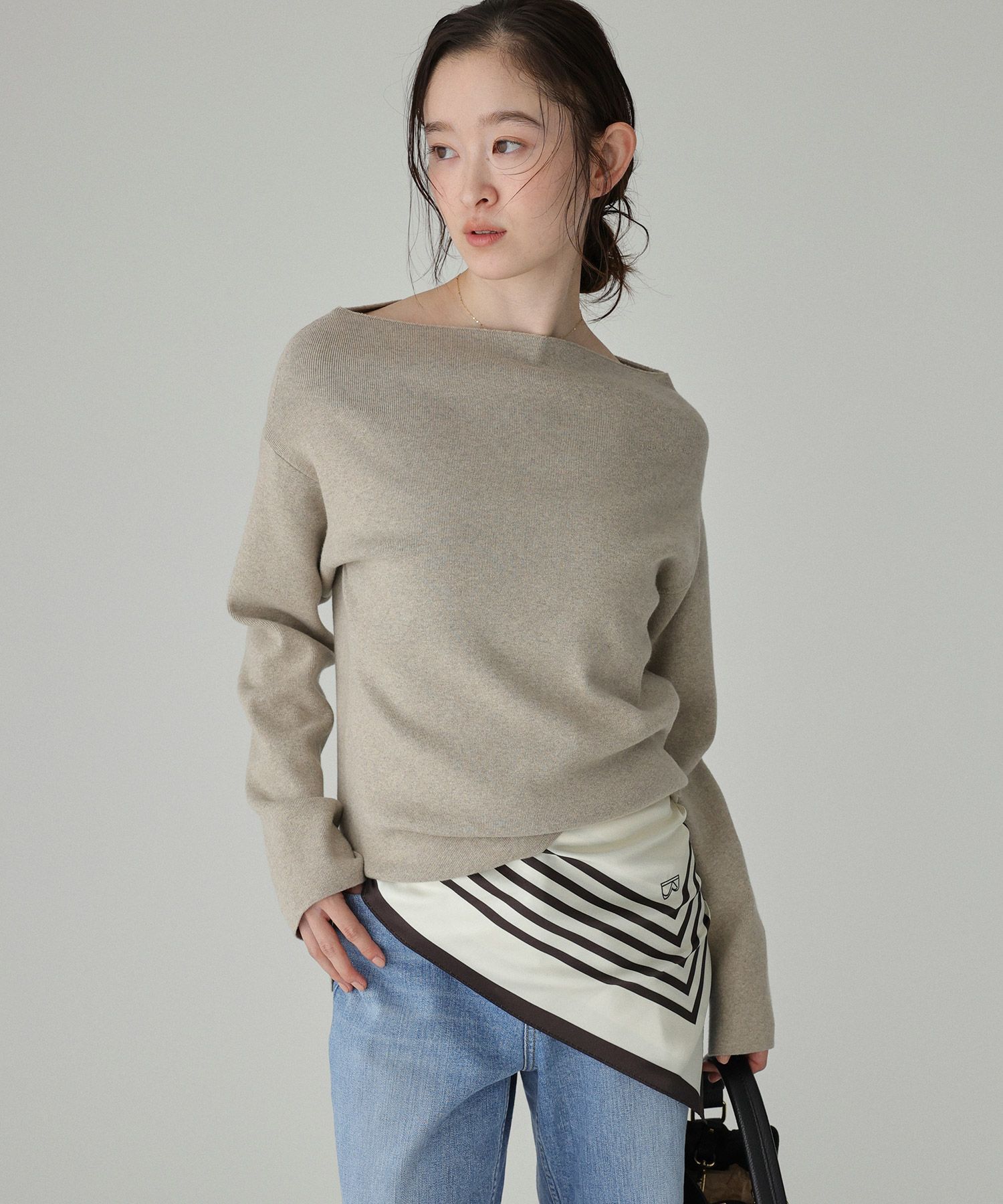 BABYLONE「COWOオフショルプルオーバー」|ニット・セーター|