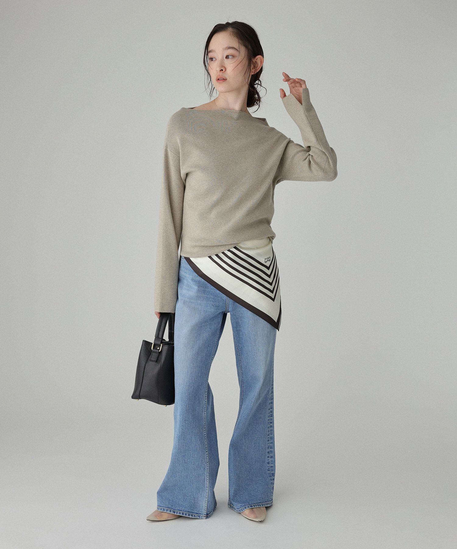 BABYLONE「COWOオフショルプルオーバー」|ニット・セーター|