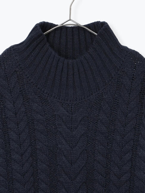 sm2rhythm「ハイネックケーブルニットプルオーバー」|ニット・セーター|