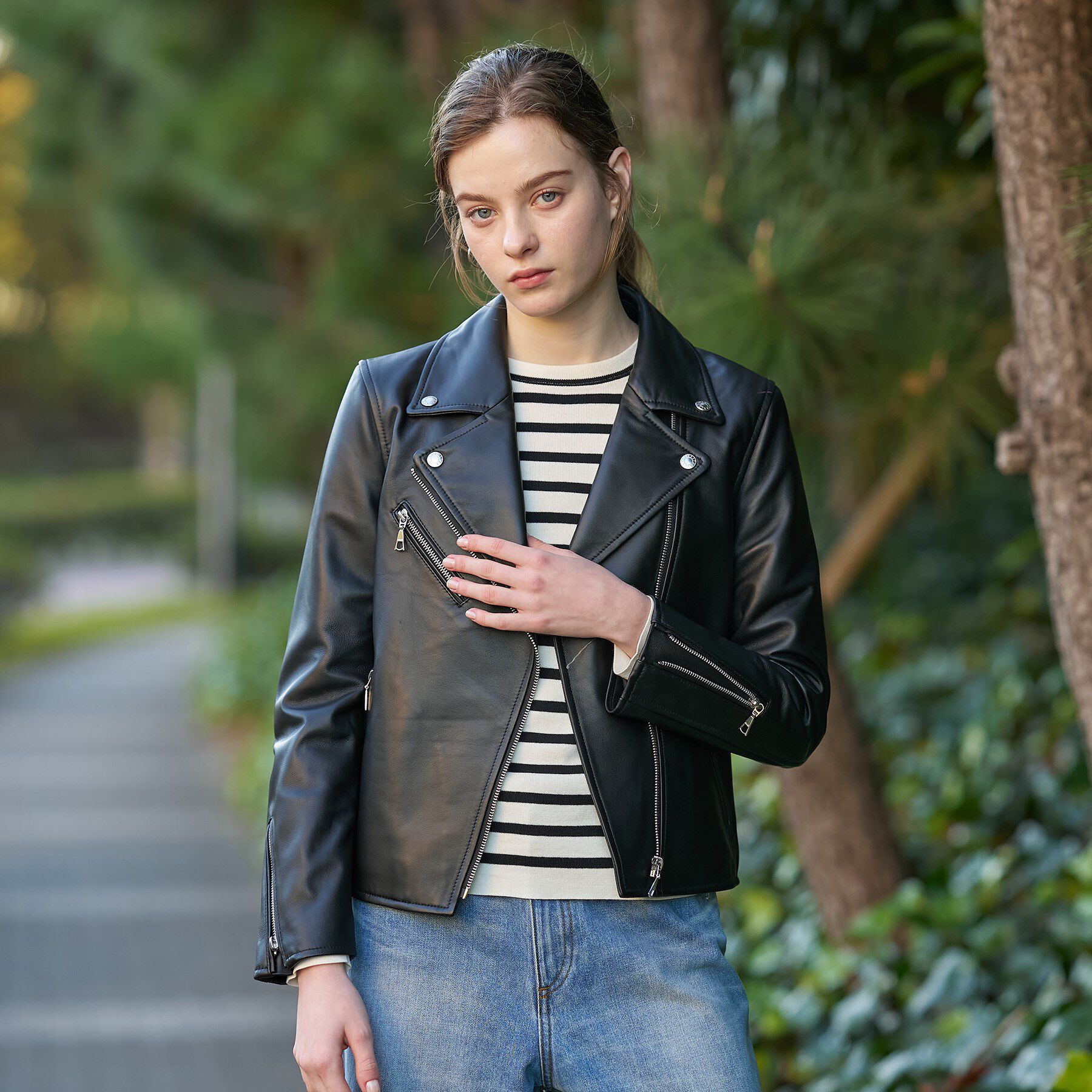 DRESSTERIOR「レザーダブルライダース」|ライダースジャケット|