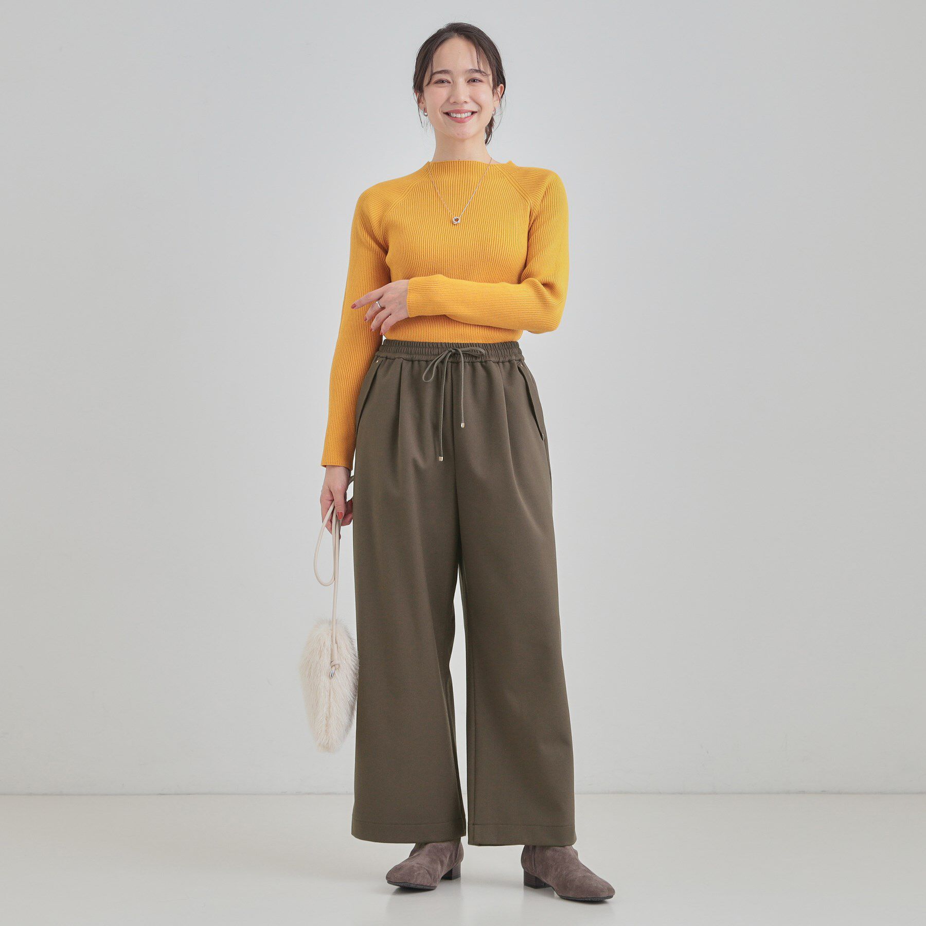 SHOO･LA･RUE「【S-LL】風を通しにくい フラップイージーワイドパンツ」|その他|