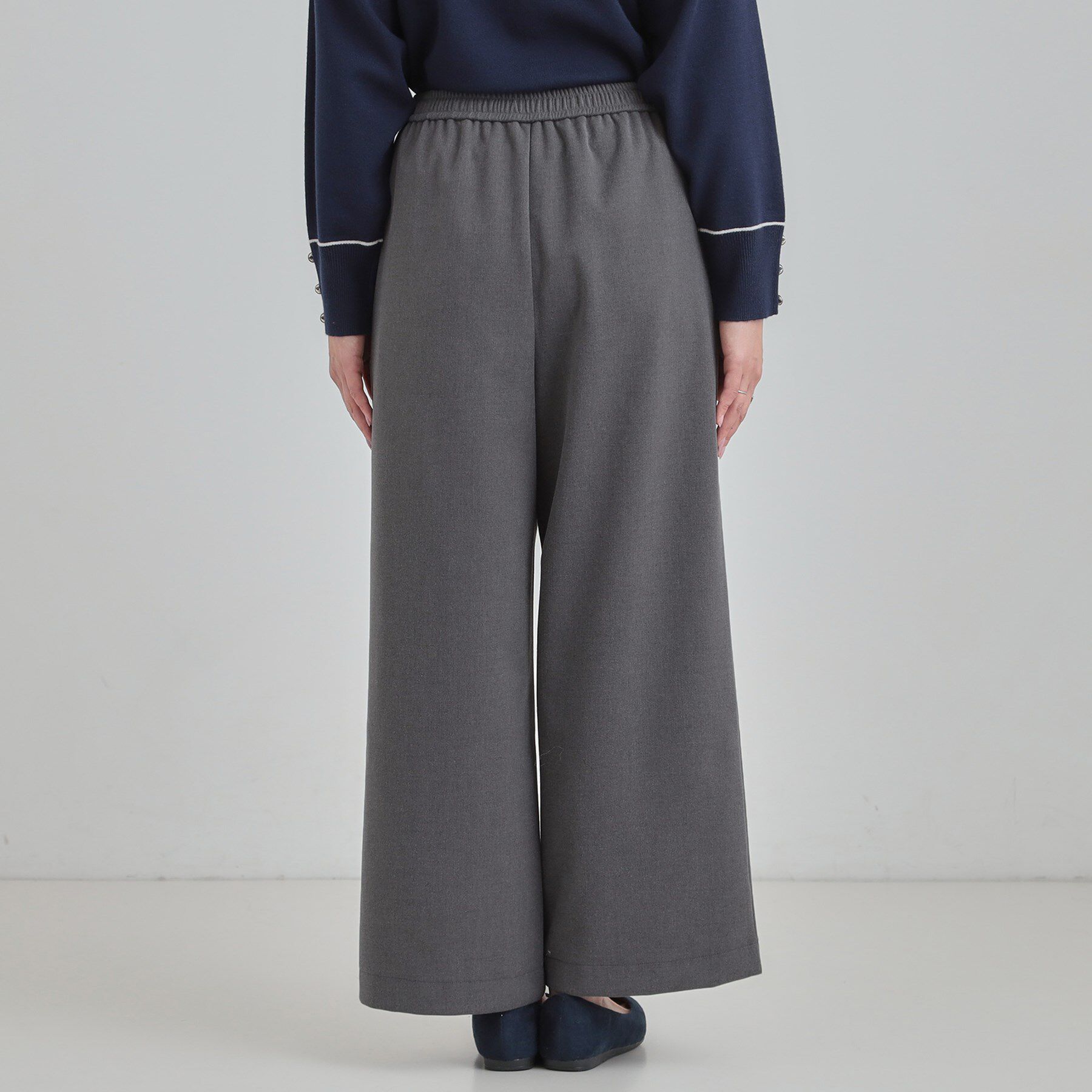 SHOO･LA･RUE「【S-LL】風を通しにくい フラップイージーワイドパンツ」|その他|