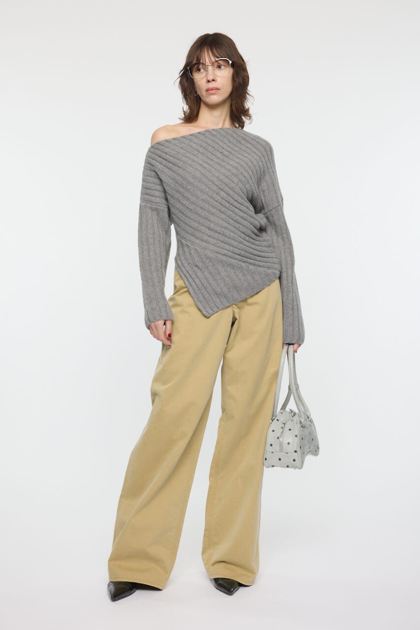 MOUSSY「ASYMMETRY RIB ニット」|ニット・セーター|