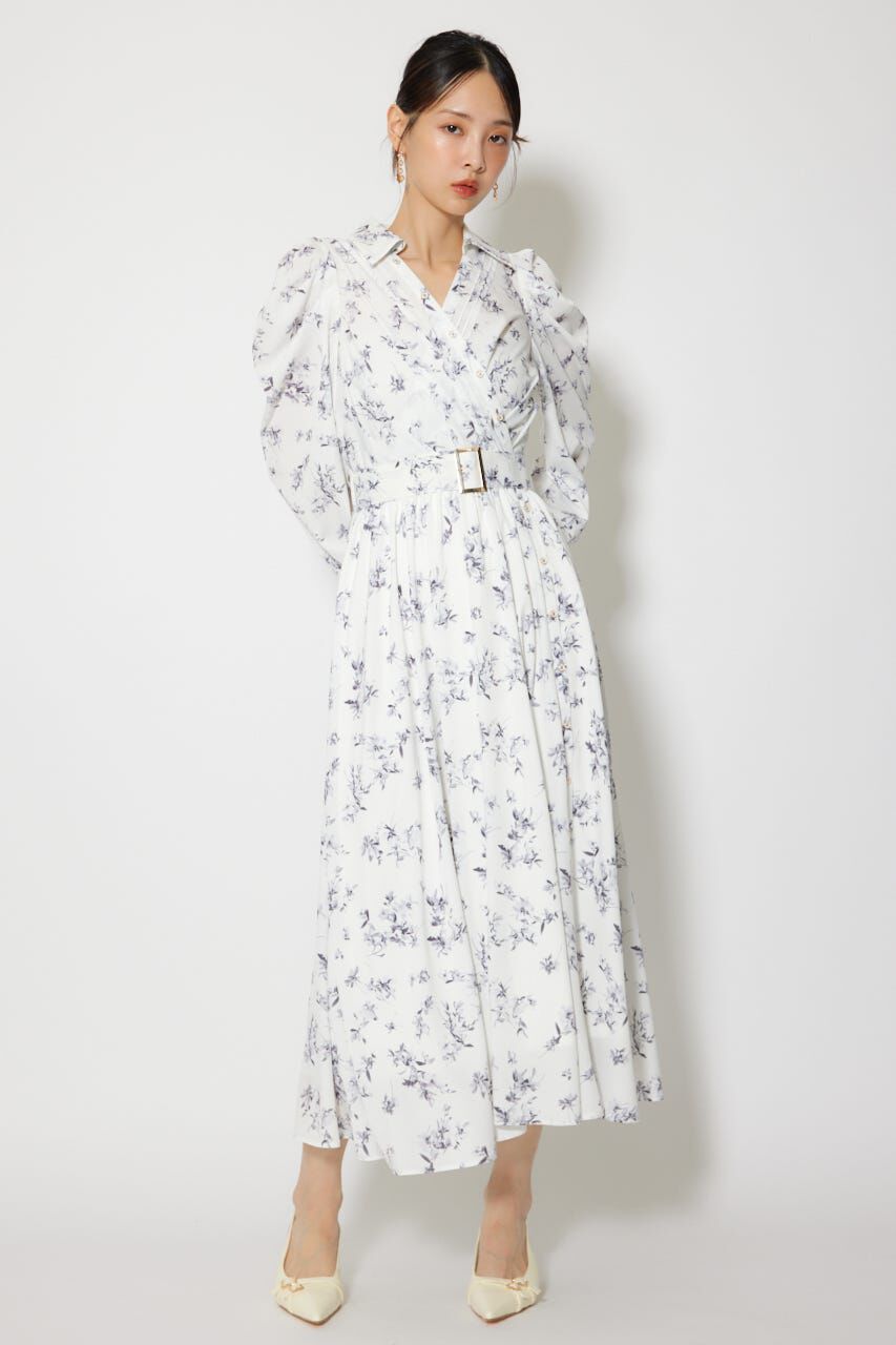 rienda「カシュクールフレアシャツワンピース」|ワンピース|WHT