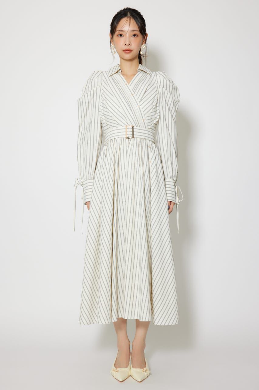 rienda「カシュクールフレアシャツワンピース」|ワンピース|