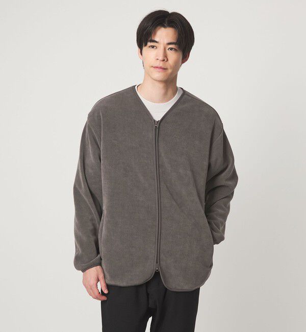 UNITED ARROWS green label relaxing「カット コール ボア ブルゾン」|カーディガン|MD.GRAY