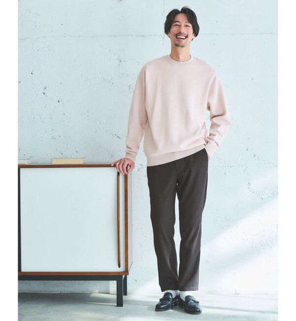 UNITED ARROWS green label relaxing「コットン シルク ミラノリブ クルーネック ニット」|ニット・セーター|