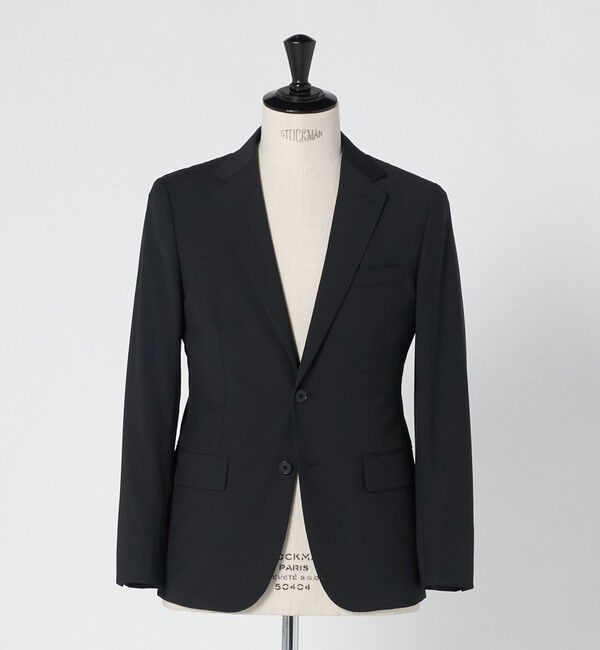 UNITED ARROWS green label relaxing「A+ TWPU トロピカル無地 2B スリム セットアップ ジャケット -ウォッシャブル・ストレッチ-」|スーツ|BLACK