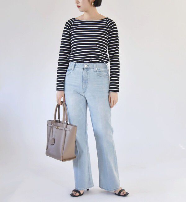 quaranciel「quaranciel:〈洗濯機可能〉ラウンドネック ボーダー カットソー」|Tシャツ・カットソー|