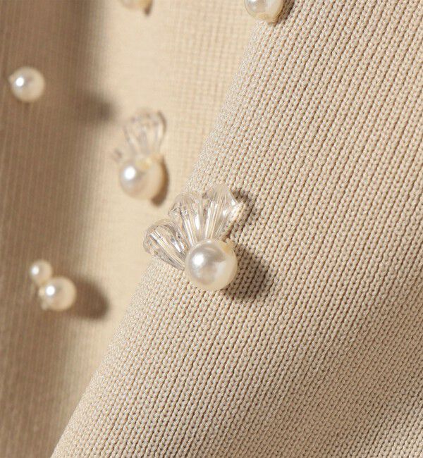 SHIPS any「SHIPS any:〈手洗い可能〉パールモチーフ ビジュー クルーネック ニット」|ニット・セーター|