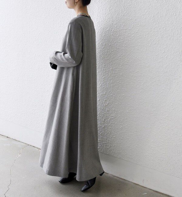 SHIPS any「SHIPS any: ウーステッド パイピング ボタン ロングスリーブ フレア ワンピース」|ワンピース|