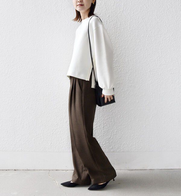 SHIPS for women「【WEB限定】〈手洗い可能〉サイド スリット フリル ダンボール カットソー」|Tシャツ・カットソー|