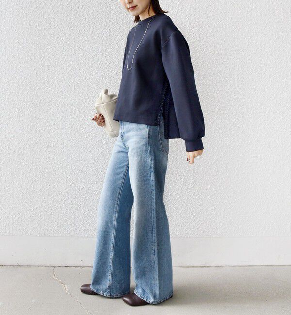 SHIPS for women「【WEB限定】〈手洗い可能〉サイド スリット フリル ダンボール カットソー」|Tシャツ・カットソー|