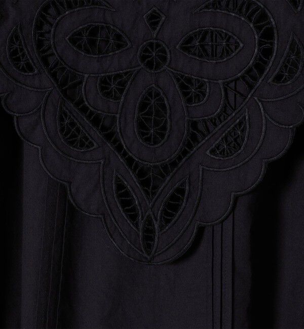 SHIPS any「bon_meur:〈洗濯機可能〉レース ビッグカラー ギャザー パフ シャツワンピース」|ワンピース|