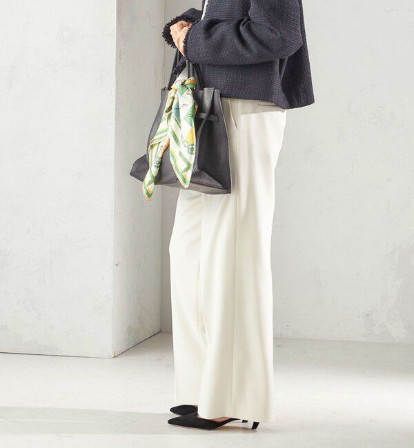 SHIPS for women「〈手洗い可能〉ダブル クロス セミ ワイド パンツ（セレモニー対応可）」|その他|