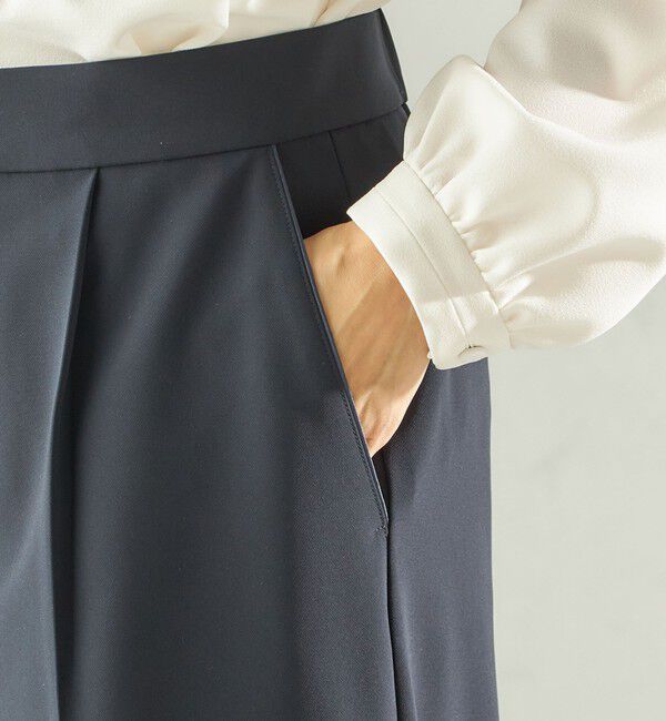 SHIPS for women「〈手洗い可能〉ダブル クロス セミ ワイド パンツ（セレモニー対応可）」|その他|