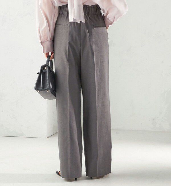 SHIPS for women「《予約》〈UVカット・吸水速乾・手洗い可能〉綿麻混 オックス 2タック ストレート パンツ」|その他|