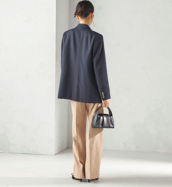 SHIPS for women「《予約》〈UVカット・吸水速乾・手洗い可能〉綿麻混 オックス 2タック ストレート パンツ」|その他|