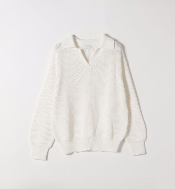 SHIPS any「《予約》SHIPS any:〈手洗い可能〉コットン ミックス スキッパー ポロ ニット プルオーバー」|ニット・セーター|