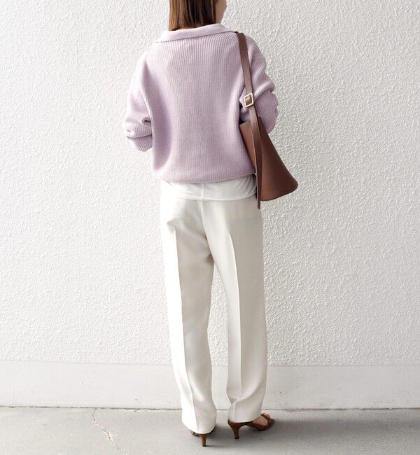 SHIPS any「《予約》SHIPS any:〈手洗い可能〉コットン ミックス スキッパー ポロ ニット プルオーバー」|ニット・セーター|