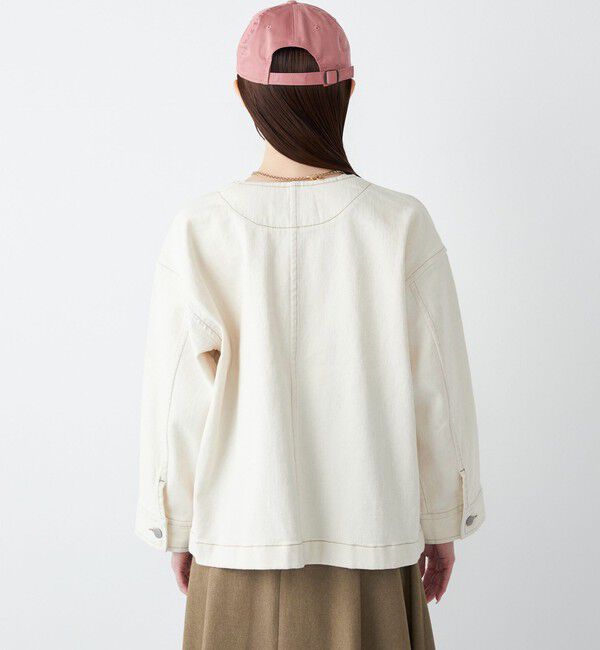 SHIPS Colors 「《予約》SHIPS Colors:〈洗濯機可能〉デニム ノーカラー ジャケット◆」|デニムジャケット|