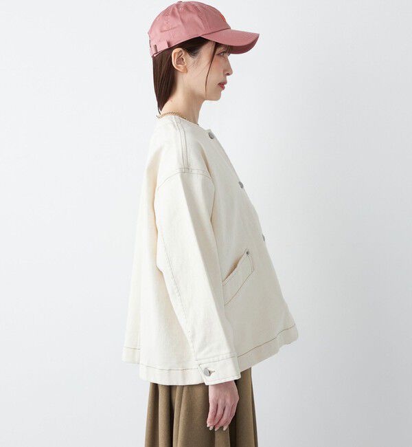 SHIPS Colors 「《予約》SHIPS Colors:〈洗濯機可能〉デニム ノーカラー ジャケット◆」|デニムジャケット|