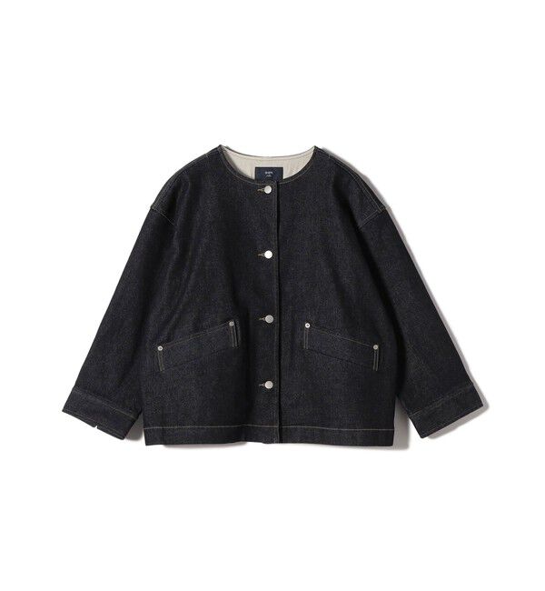 SHIPS Colors 「《予約》SHIPS Colors:〈洗濯機可能〉デニム ノーカラー ジャケット◆」|デニムジャケット|
