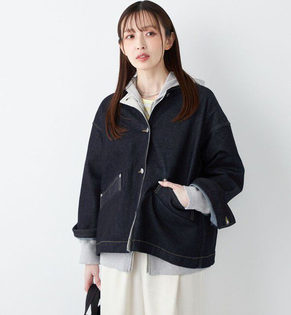 SHIPS Colors 「《予約》SHIPS Colors:〈洗濯機可能〉デニム ノーカラー ジャケット◆」|デニムジャケット|