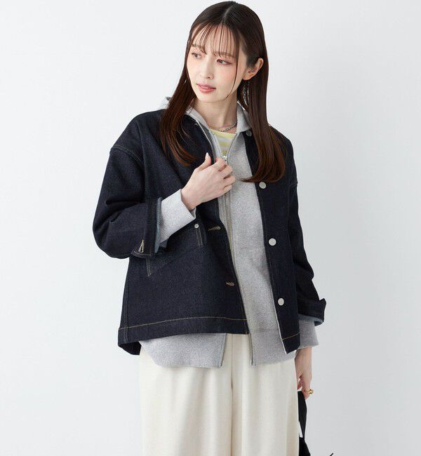 SHIPS Colors 「《予約》SHIPS Colors:〈洗濯機可能〉デニム ノーカラー ジャケット◆」|デニムジャケット|